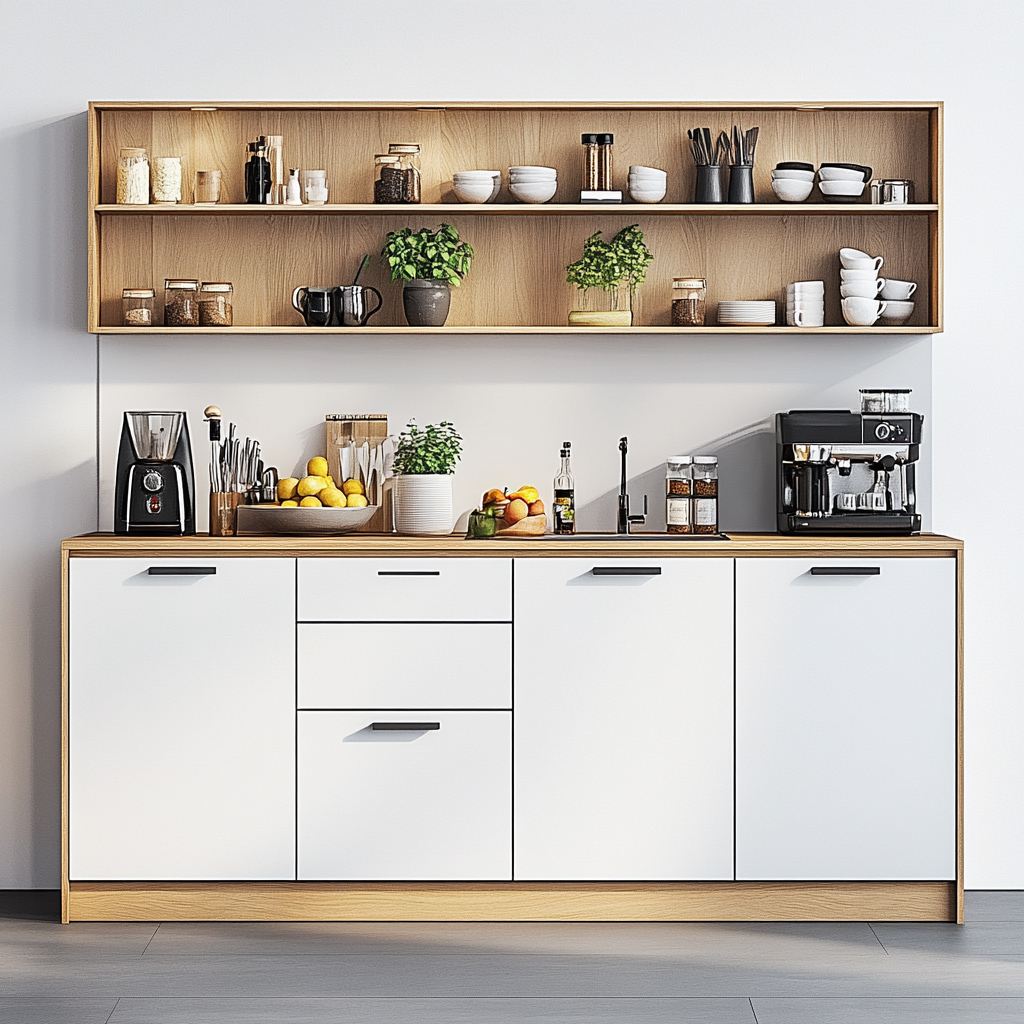 Modern Luxury Solid Wood Sideboard Cabinet with Customized Color Adjustable Height for Hotel Bedroom Dining Living Room Kitchen