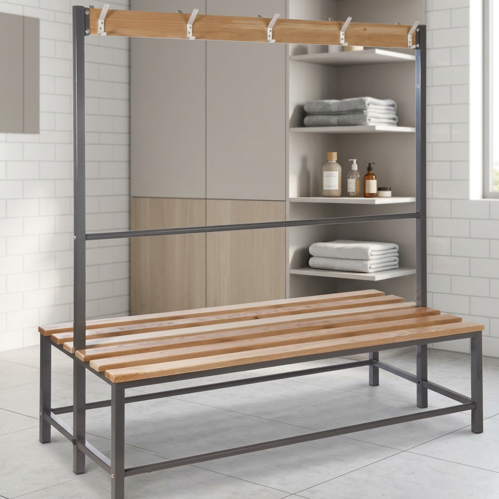 Modern Luxury Design Storage Bench for Gym Hospital Locker_Rooms Bathroom-Customizable Height Space-Saving Furniture Supply
