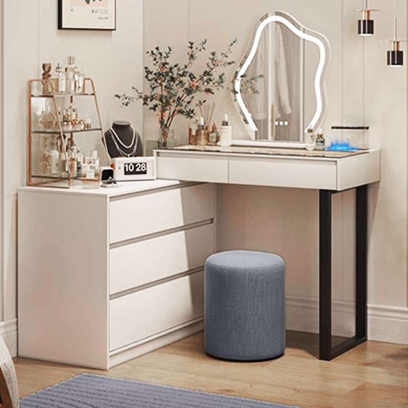 Wholesale Price Modern Design Wood Furniture Vanity Dressing Table Vintage Classic With Lights Mirror Storage Space