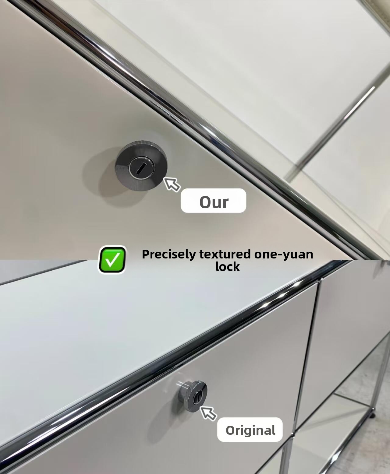 Stainless Steel Modern Modular Sideboard Cabinet with 25mm Threaded Ball Stable &amp; Durable for Bedroom and Apartment Storage