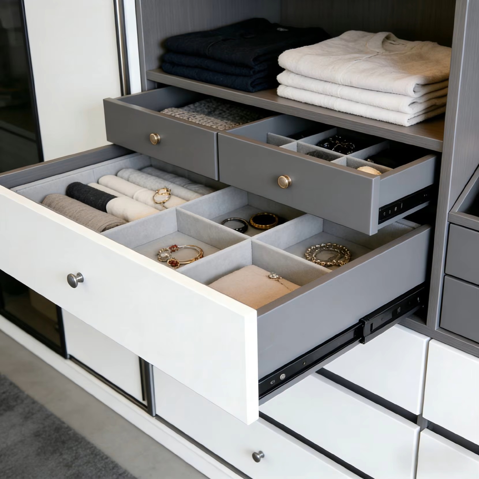 Modern Minimalist Built-in Wardrobe System - Custom Luxury Bedroom Storage - Hotel &amp; Apartment Furniture