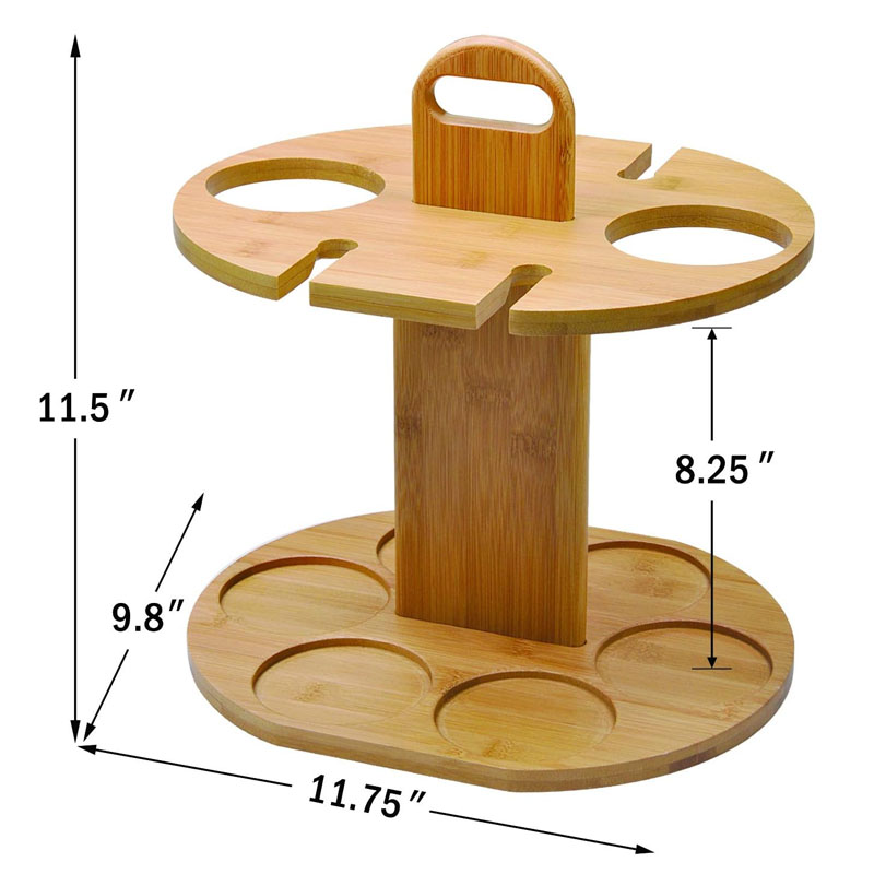 Small Countertop Wine Rack With Glass Holder Bottle Shelf Wine Holder Bamboo Kitchen Wine Storage Rack
