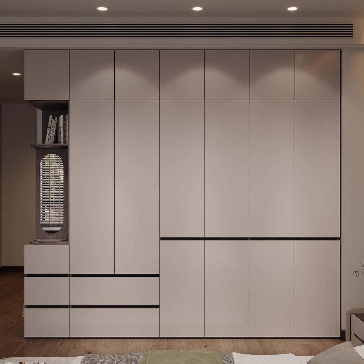 Customized Modern Walk-in Closet Wardrobe System With Glass Doors For Bedroom And Dining Storage Modular Design