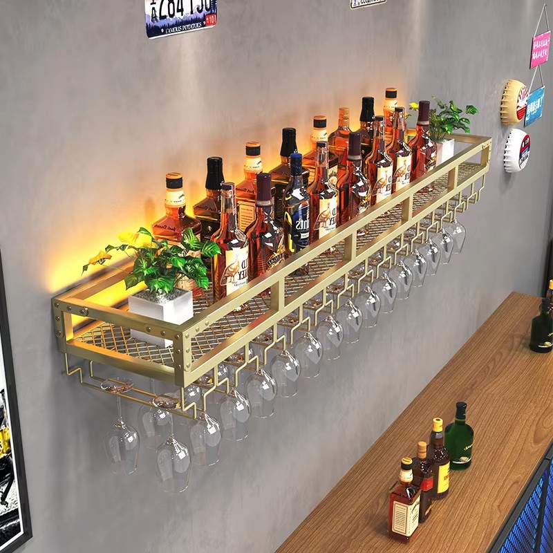 Bar Wall-mounted Wine Rack Living Room Wine Cabinet Wine Rack Hanging Cup Holder Made in China
