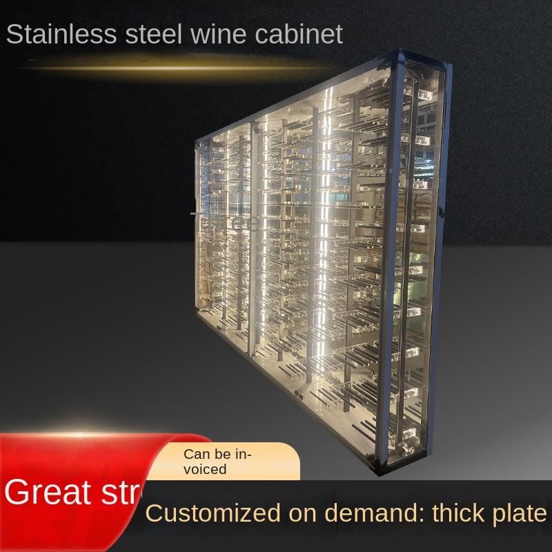 Wholesale Stainless Steel Wine Rack for Tavern Hotel Restaurant Villa Panel Style for Room Temperature Display Wine Storage