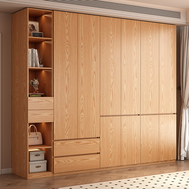 Hot Selling Portable Modern Style Freestanding Wardrobe Solid Wood Doors Eco-Friendly For Small Bedroom Hotel Apartment Hostel