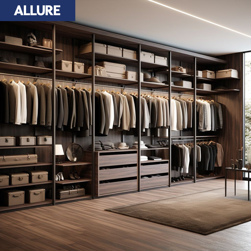 Allure Mdf Board Price Gold Leaf 4 Door 5 Drawer Women's Clothing Living Room Furniture Wardrobe Closet Storage Cabinet
