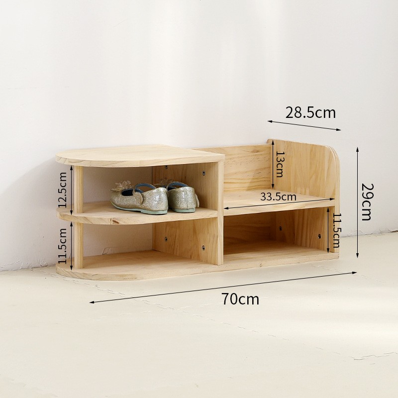 Wholesale Children's Wooden Shoe Bench Organizer Minimalist Kids Entryway Storage Bench for Daycare