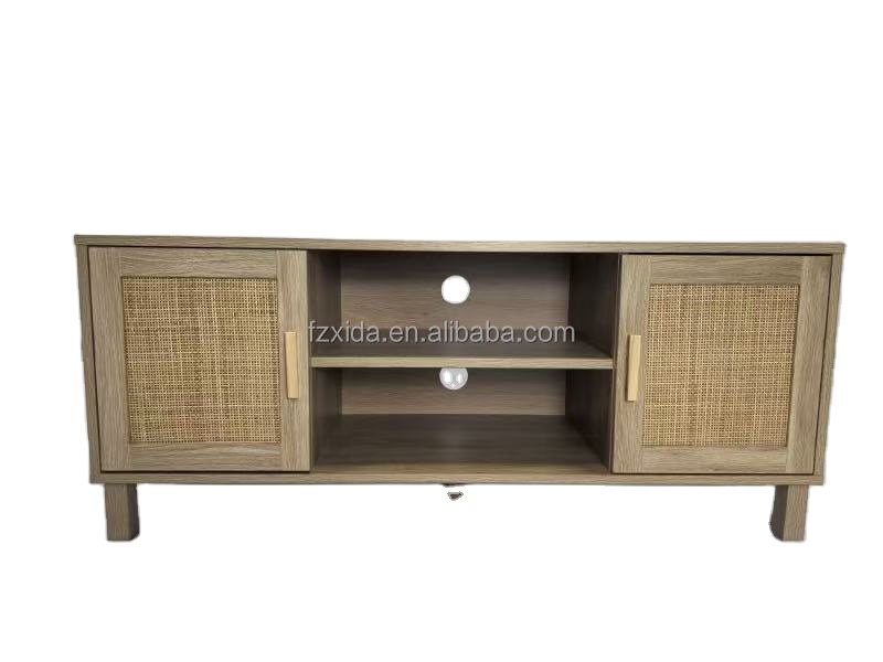 Oak TV Stand Storage Details
