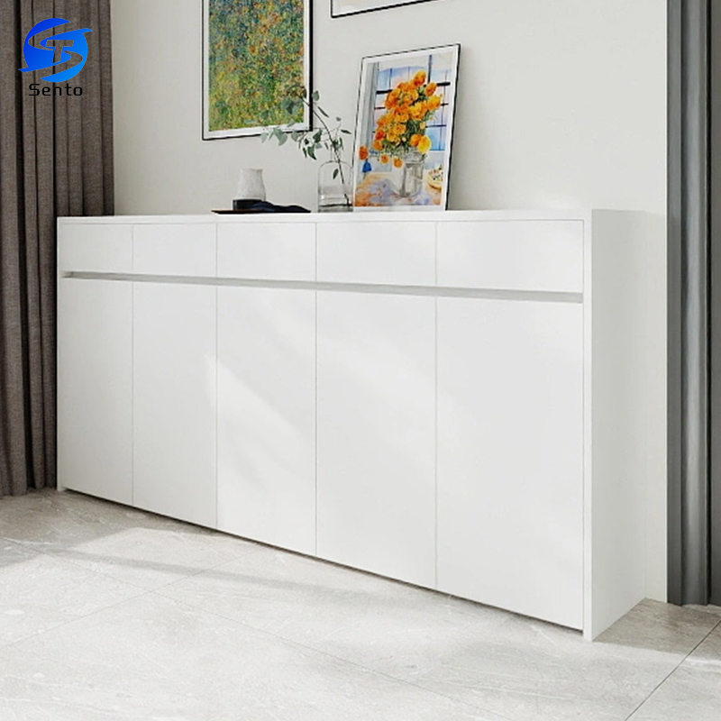 200cm Five Door Drawer No Paint Eco Solid Wood Modern Living Room Shoe Rack High Quality Apartment Shoe Cabinet Factory Direct