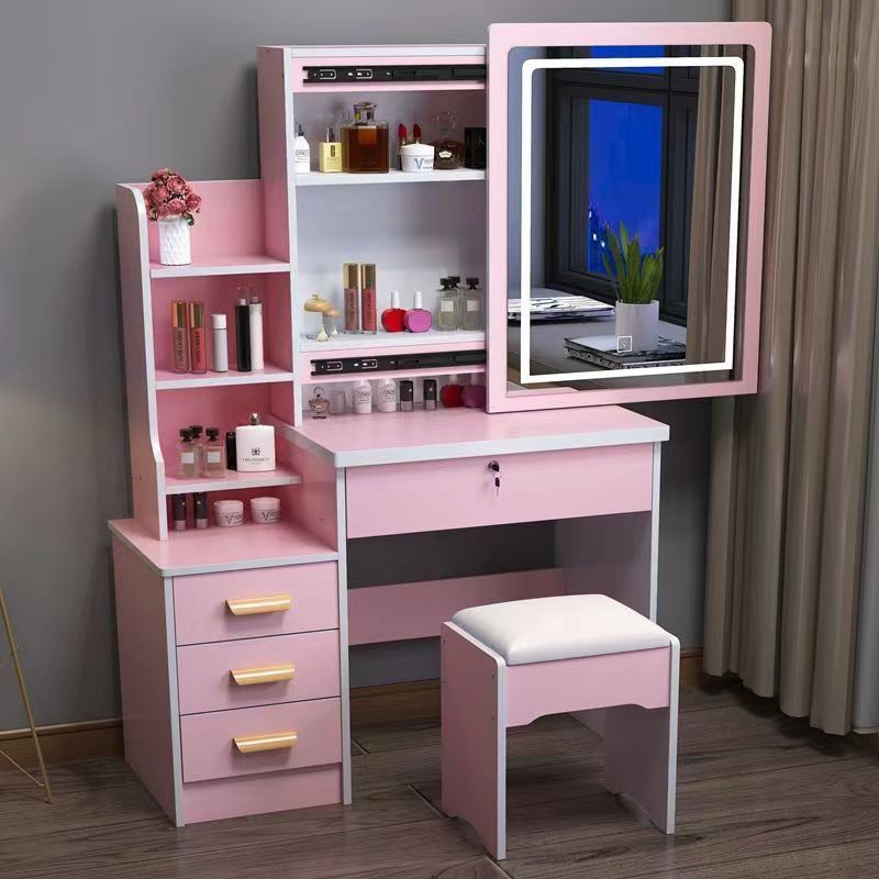 Modern Simple Bedroom Dressing Table With Lock Multifunctional Storage Cabinet For Small Apartment