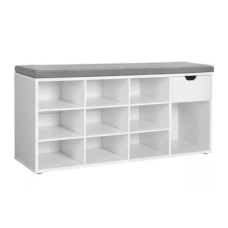 Ebay Popular Design Cheaper Price Shoe Storage Bench Storage with Seat Cushion