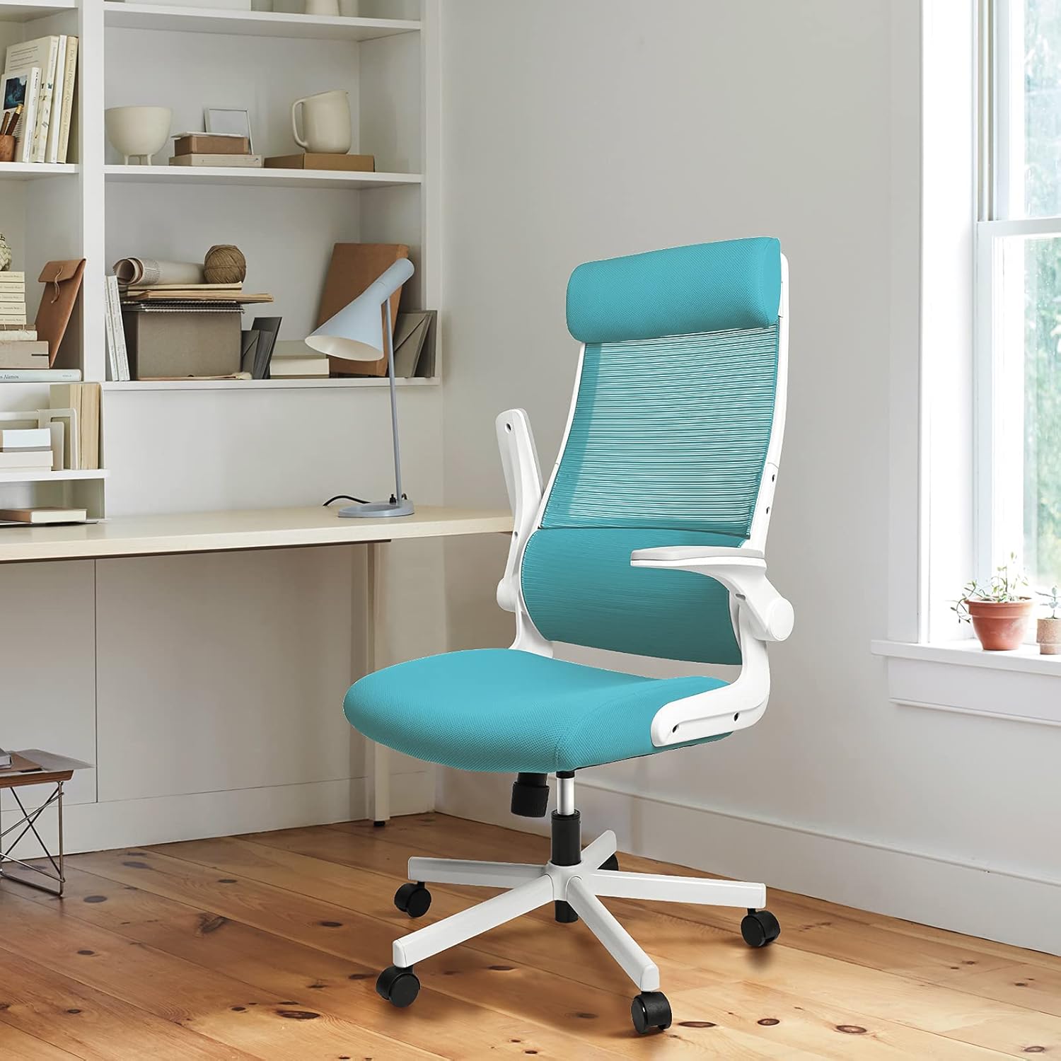 New Style Blue Comfy Desk Chair with Adjustable Lumbar Support, High Back Mesh Ergonomic Computer Chair Executive Chair