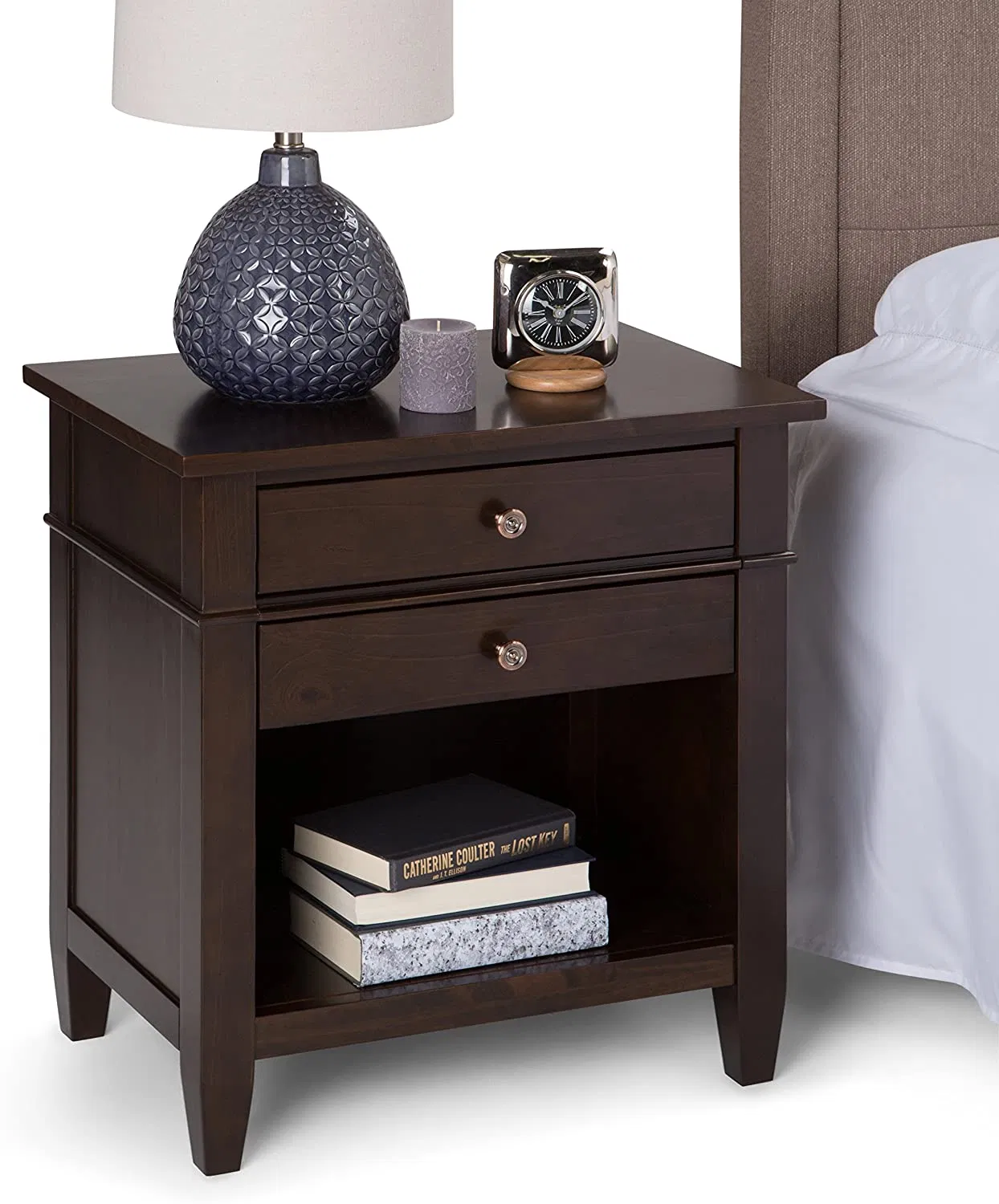Modern Smart Bedside Table Luxury Furniture Bedroom Square Bedside Table Drawer Cabinet