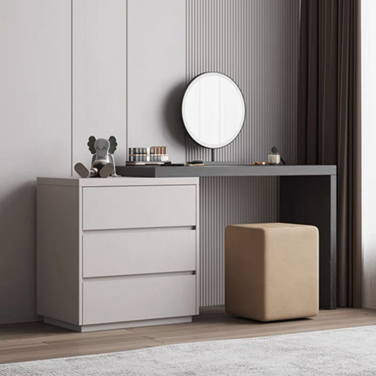 OSB Wood Dressing Table With Drawers Eco Friendly Formaldehyde Free Bedroom Makeup Vanity Cabinet Home Furniture