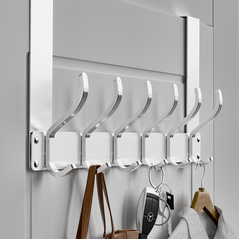 Folding Stainless Steel Coat Organizer Rack Cloth Hanging Over The Door Hooks Hanger Over Door Hook