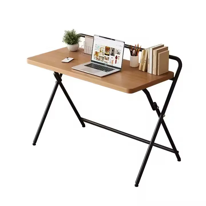 Modern Foldable Computer Desk Bedroom Bedside Table for Small Apartment Simple Office Workbench for Home Living Room Standing