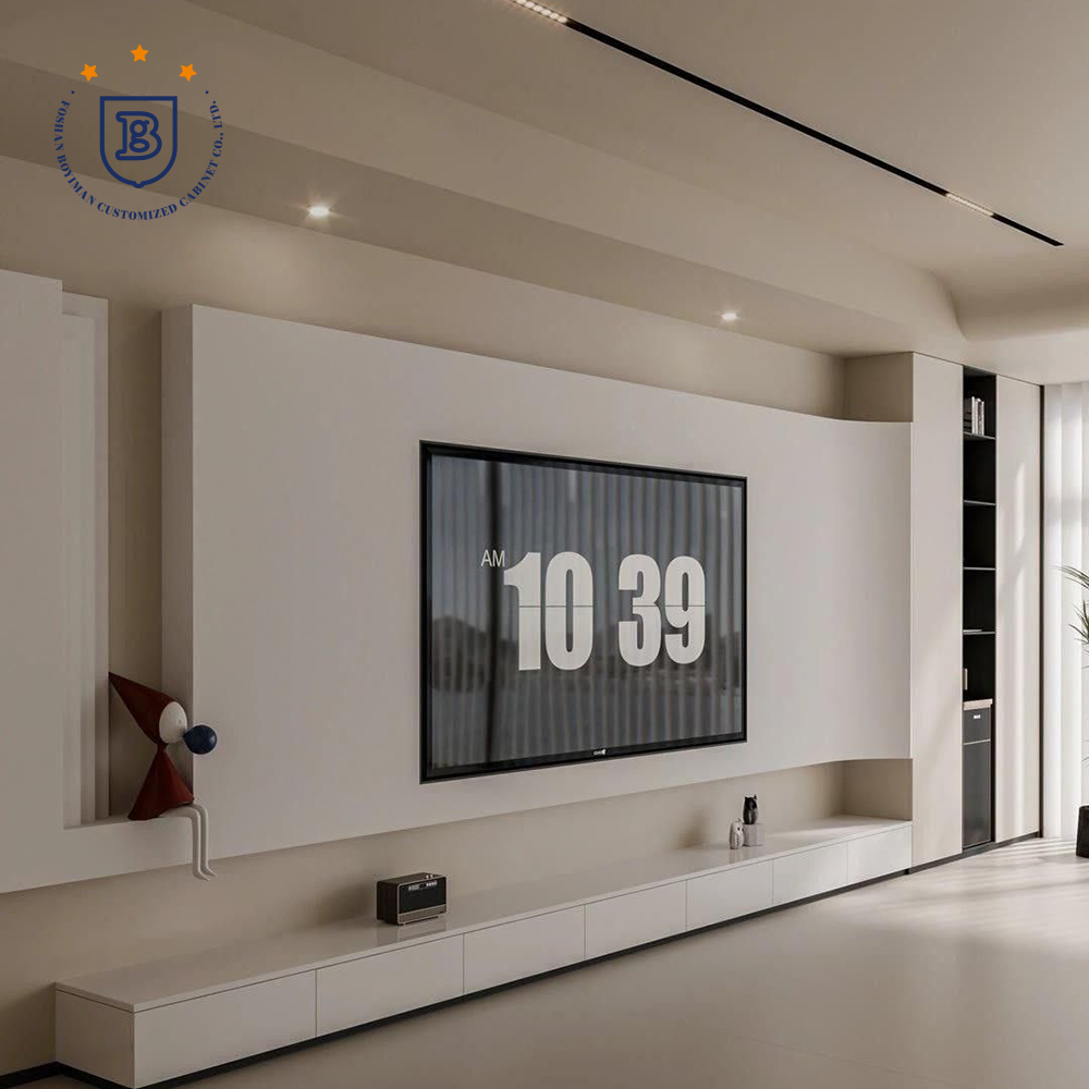Factory Custom Living Room Furniture TV Wall TV Cabinet Modern Simple Style Embedded In The Wall Cabinet