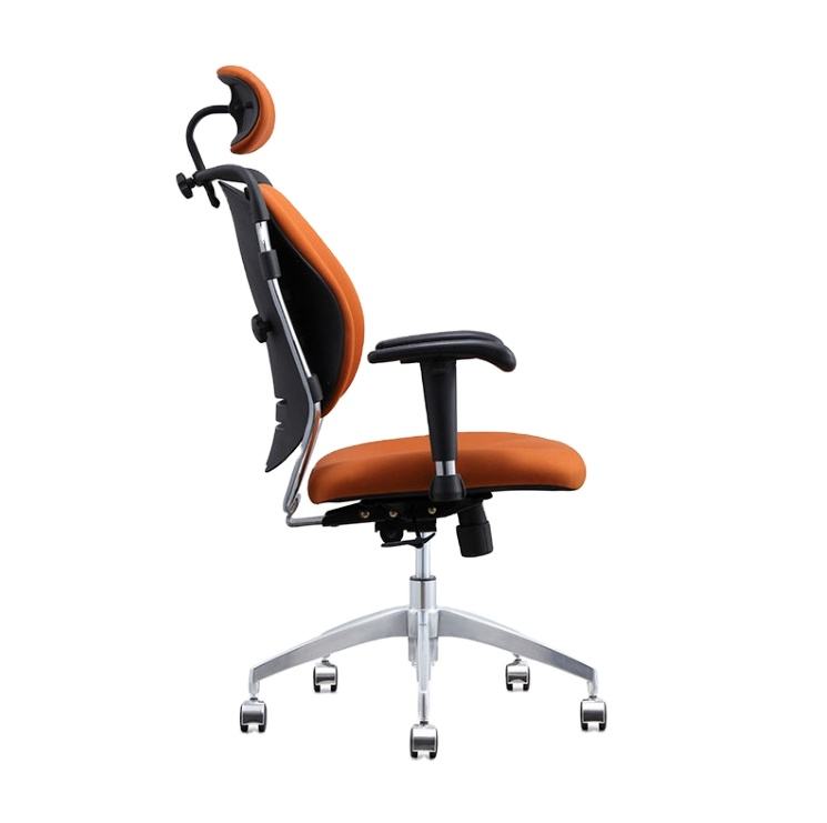 Ergonomic Metal Office Chair with Leather Lumbar Support Foshan Leather Ergonomic Chair with Pillow and Lumber for Desk Use