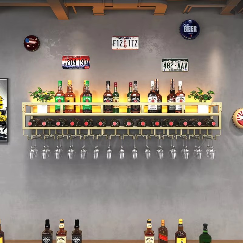 Bar Wall-mounted Wine Rack Living Room Wine Cabinet Wine Rack Hanging Cup Holder Made in China