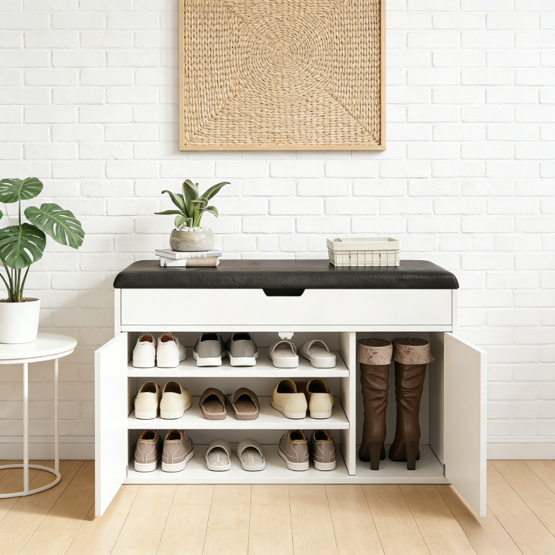 Modern Minimalist Home Entryway Shoe Bench Multi-functional Storage Stool for Home Use