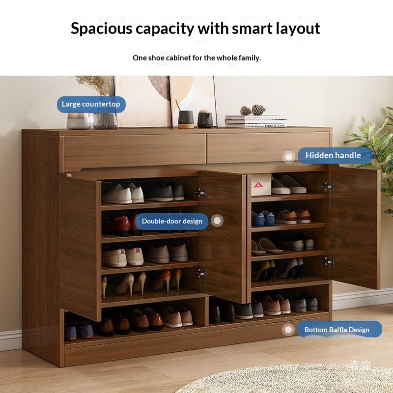 Modern Chinese-style Large-capacity Adjustable Shelving Storage Cabinet Shoe Cabinet Suitable For Living Room Bedroom Balcony