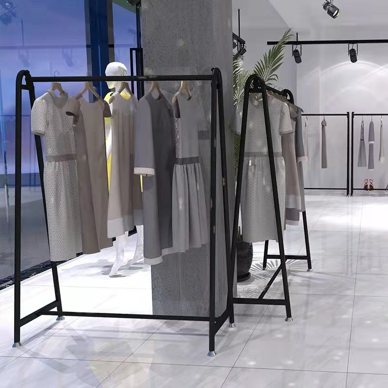Customized Size Metal Clothing Rack With LED Light Manufacturer's Retail Display Shelves Garment Stand For Clothing Store