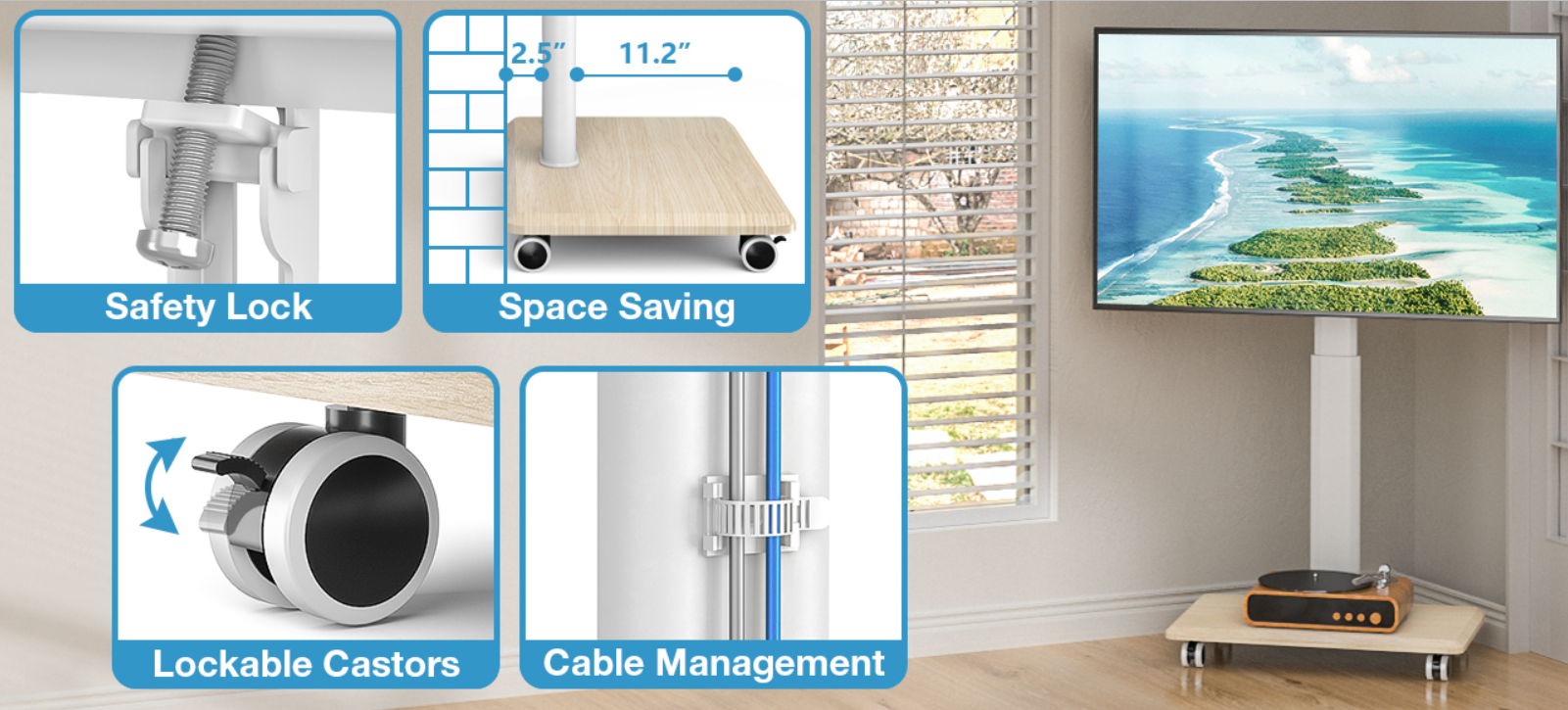 Tabletop TV Stand Functions