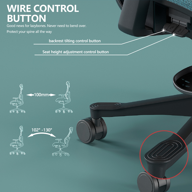 Ergonomic office chair model view 3