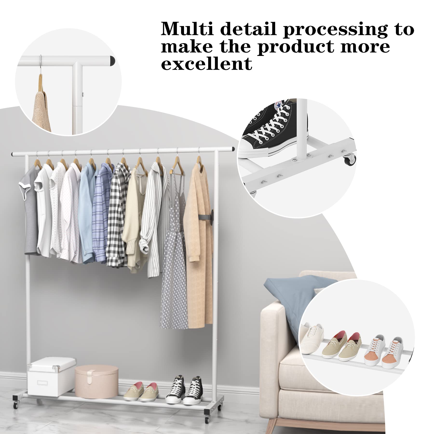 Modern Simple Metal Hangers Portable Floor Standing Custom Multifunction Coat Rack for Bedroom Living Room Hanging Clothes Bags