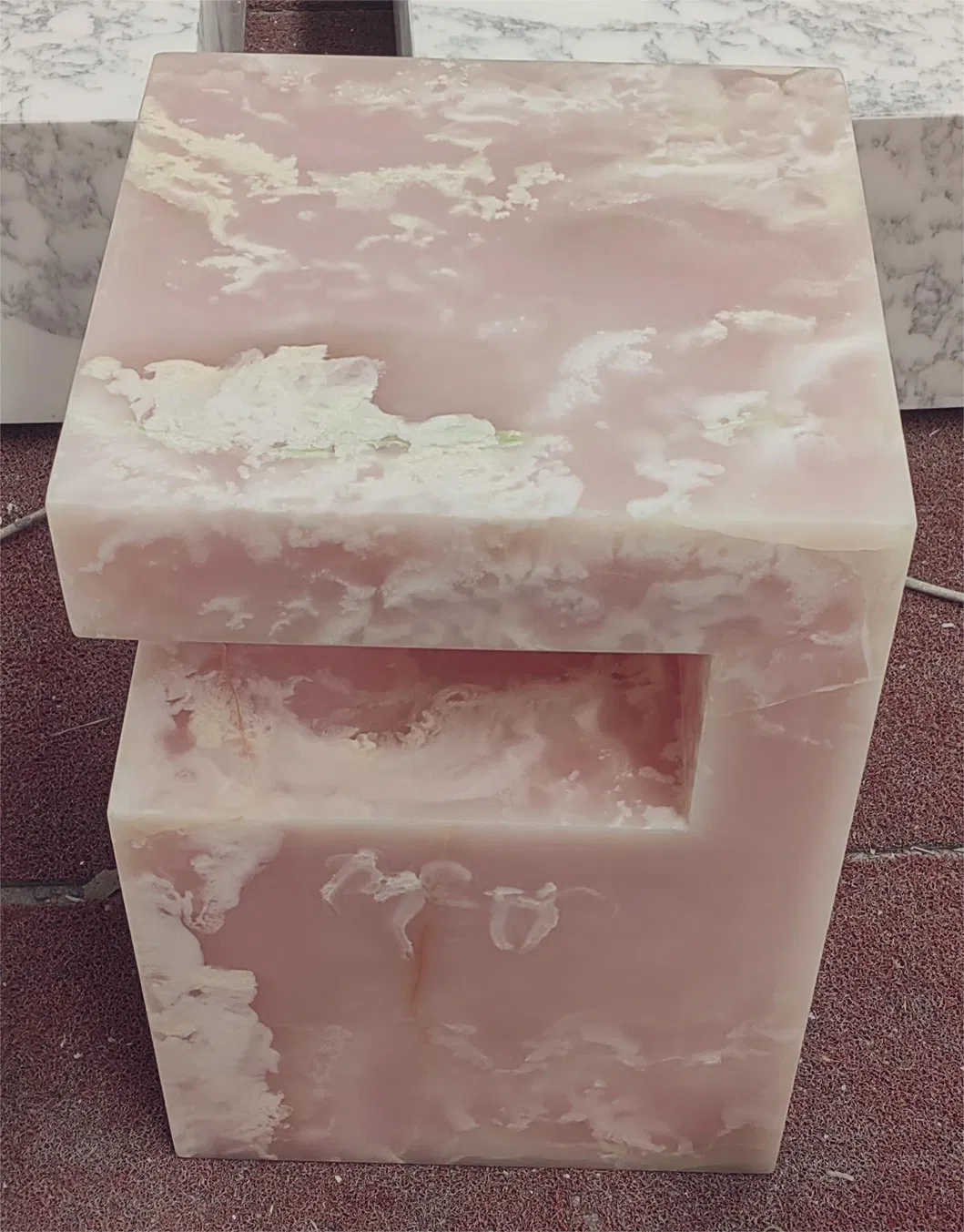 Italian Travertine Side Table