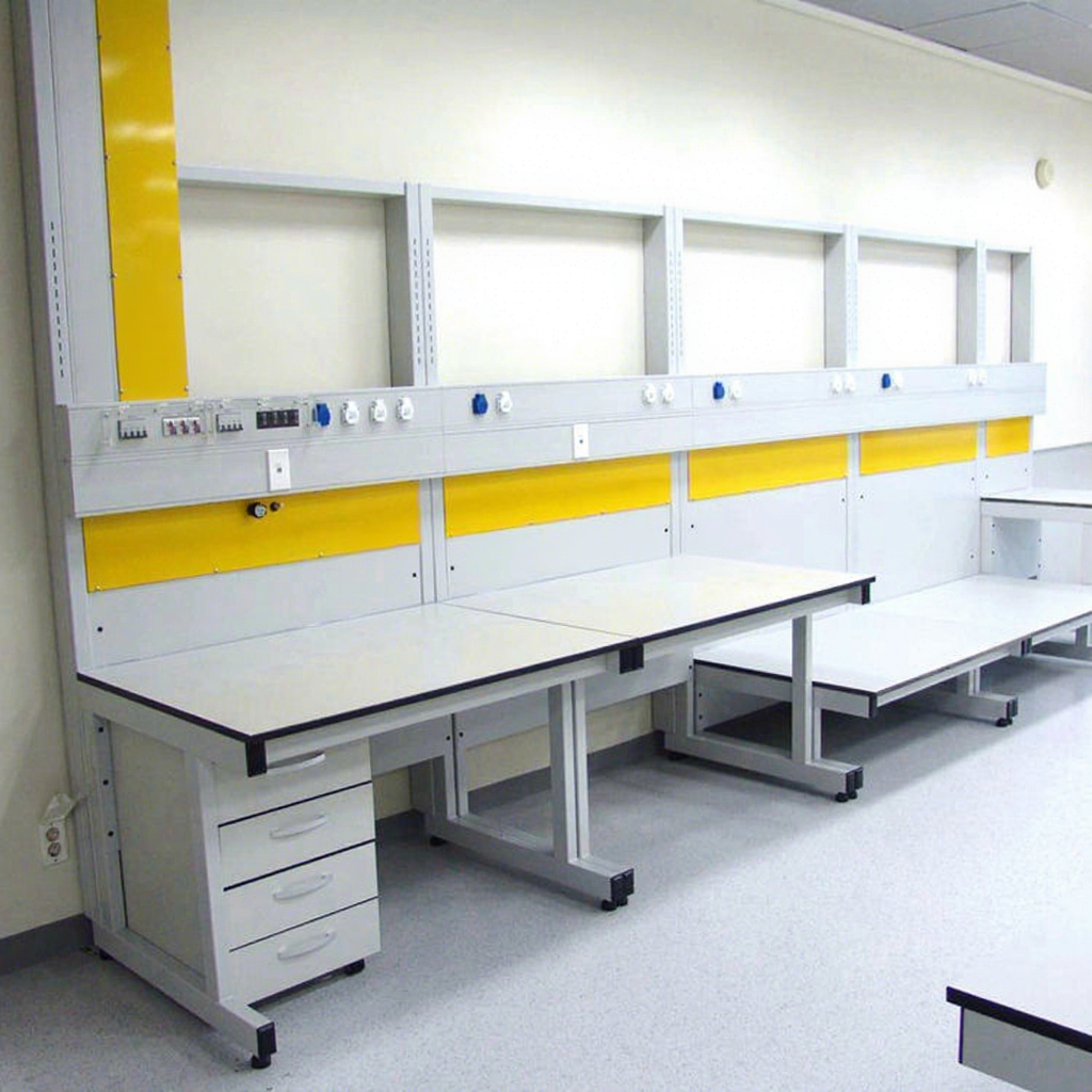 Good Quality Commercial Metal Shelving Storage Acid-alkali Resistant Work Bench School Science Lab Bench