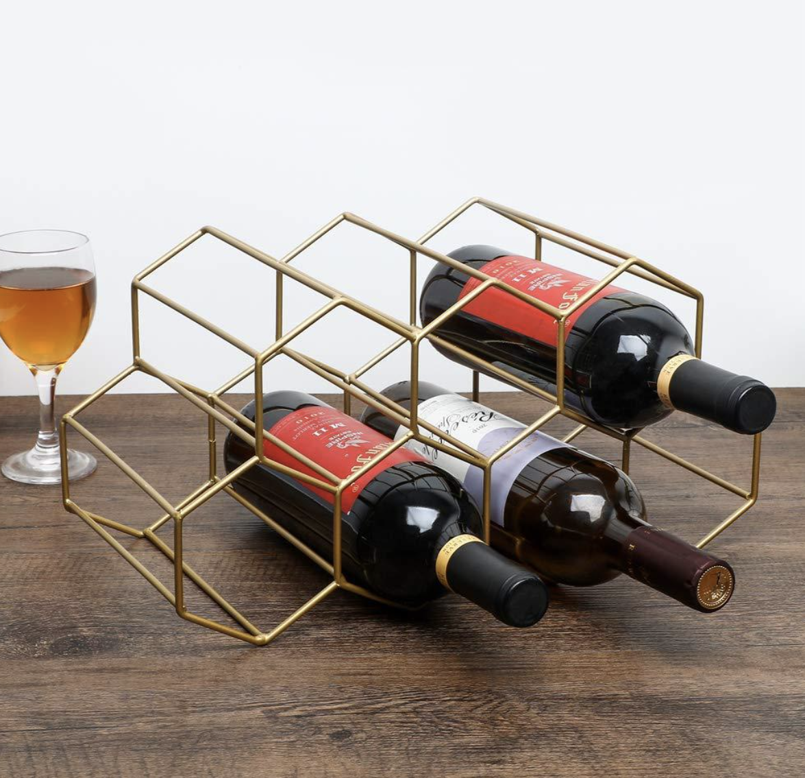 Iron Wine Storage Rack Display Rack Gold Wine Bottle Holder