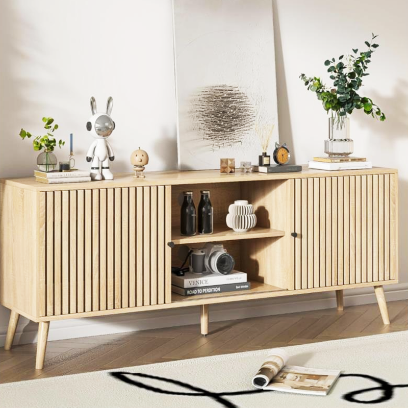 OEM/ODM Customize Contemporary Minimalist Wood TV Stand with Eco-Friendly Design for Living Room and Home Villa Storage Needs