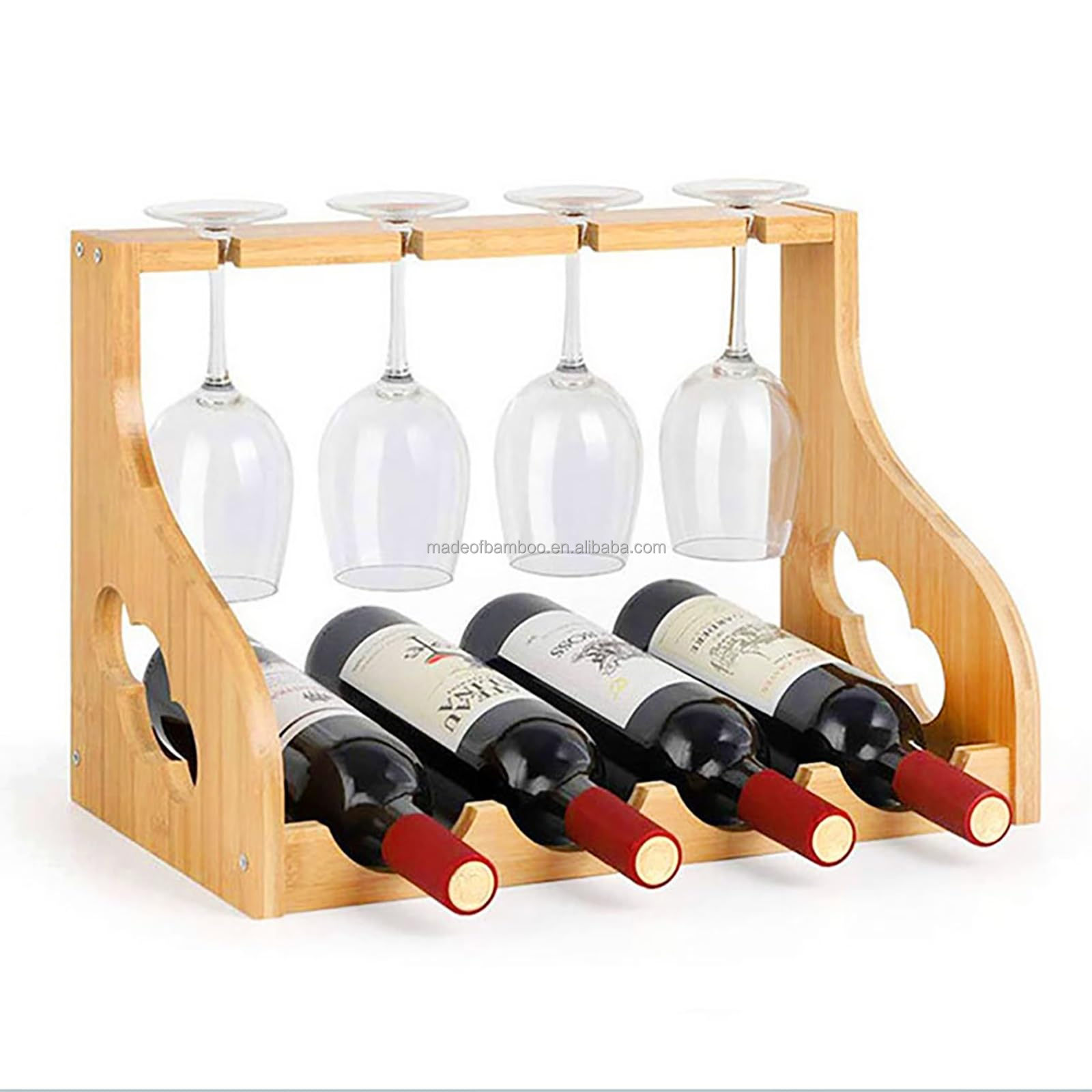 Lightweight and Portable Bamboo Wine Bottle Holder