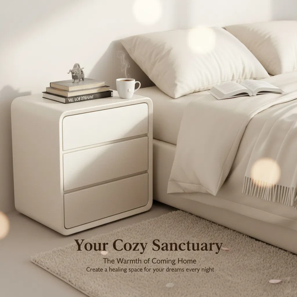 Simple Flat Top Nightstand, Lightweight Bedroom Side Organizer Furniture Bedside Table