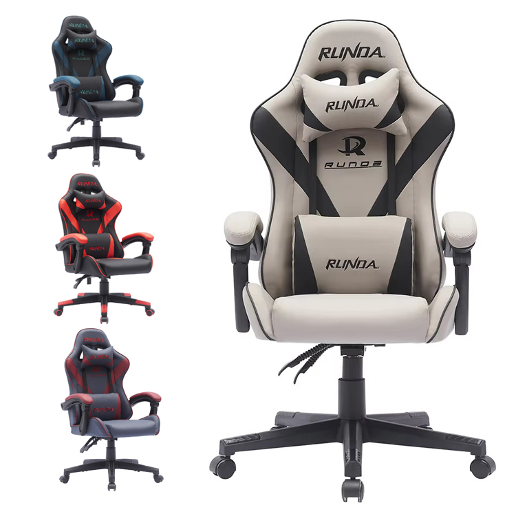 Ergonomically Designed Modern PU Leather Adjustable Height Folding Office Home Computer Game Chair Swivel Revolving Nylon Base