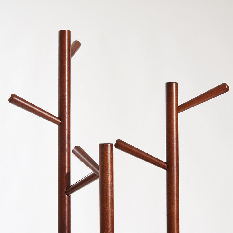 Jiabao Hot Sale Clothes Coat Hanger Standing Space Saving Multi-functional Wooden Coat Racks