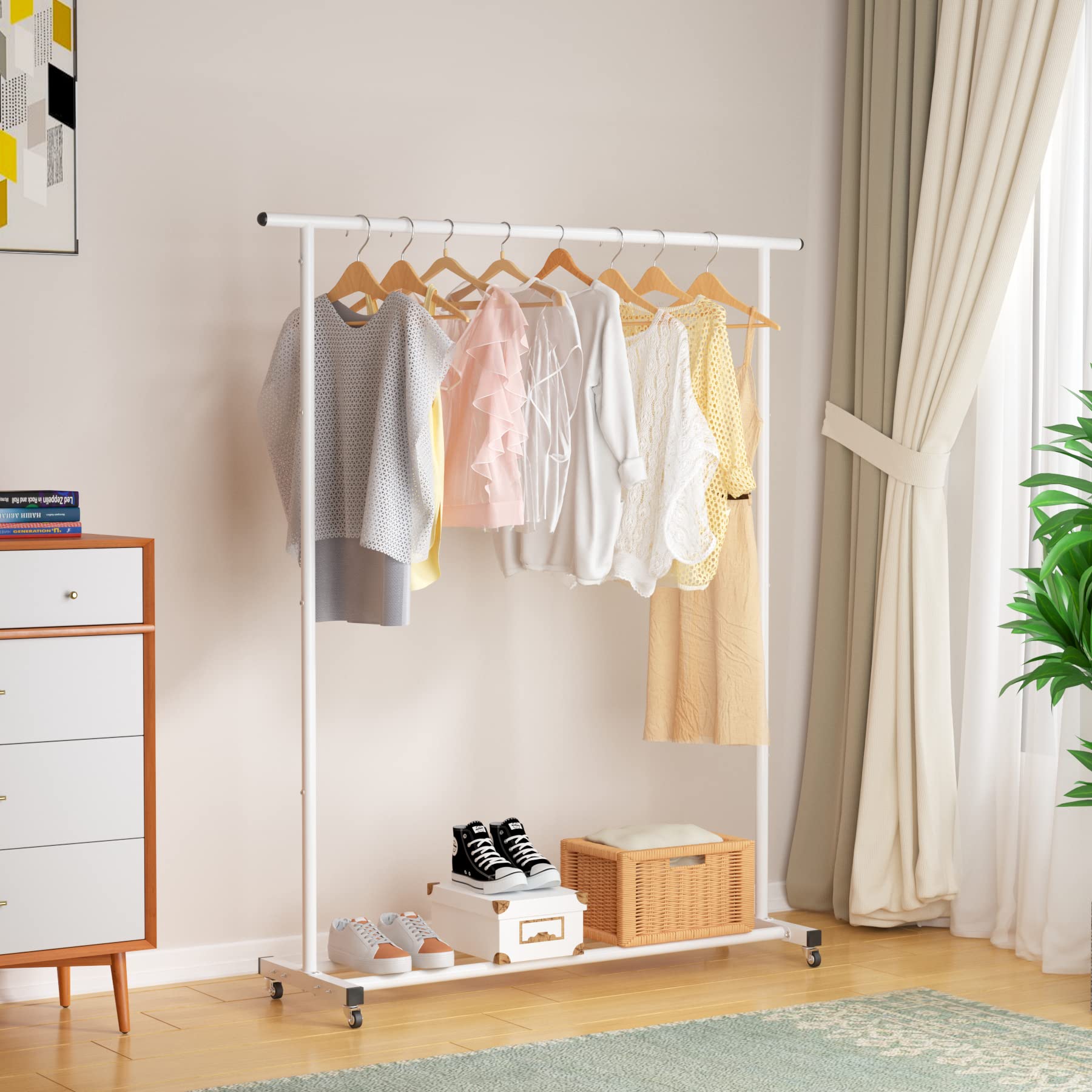 Modern Simple Metal Hangers Portable Floor Standing Custom Multifunction Coat Rack for Bedroom Living Room Hanging Clothes Bags