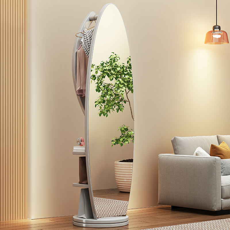 Solid Wood Coat Rack with Mirror, Modern Freestanding Design, Suitable for Living Rooms, Apartments, Bedrooms, and Hotels