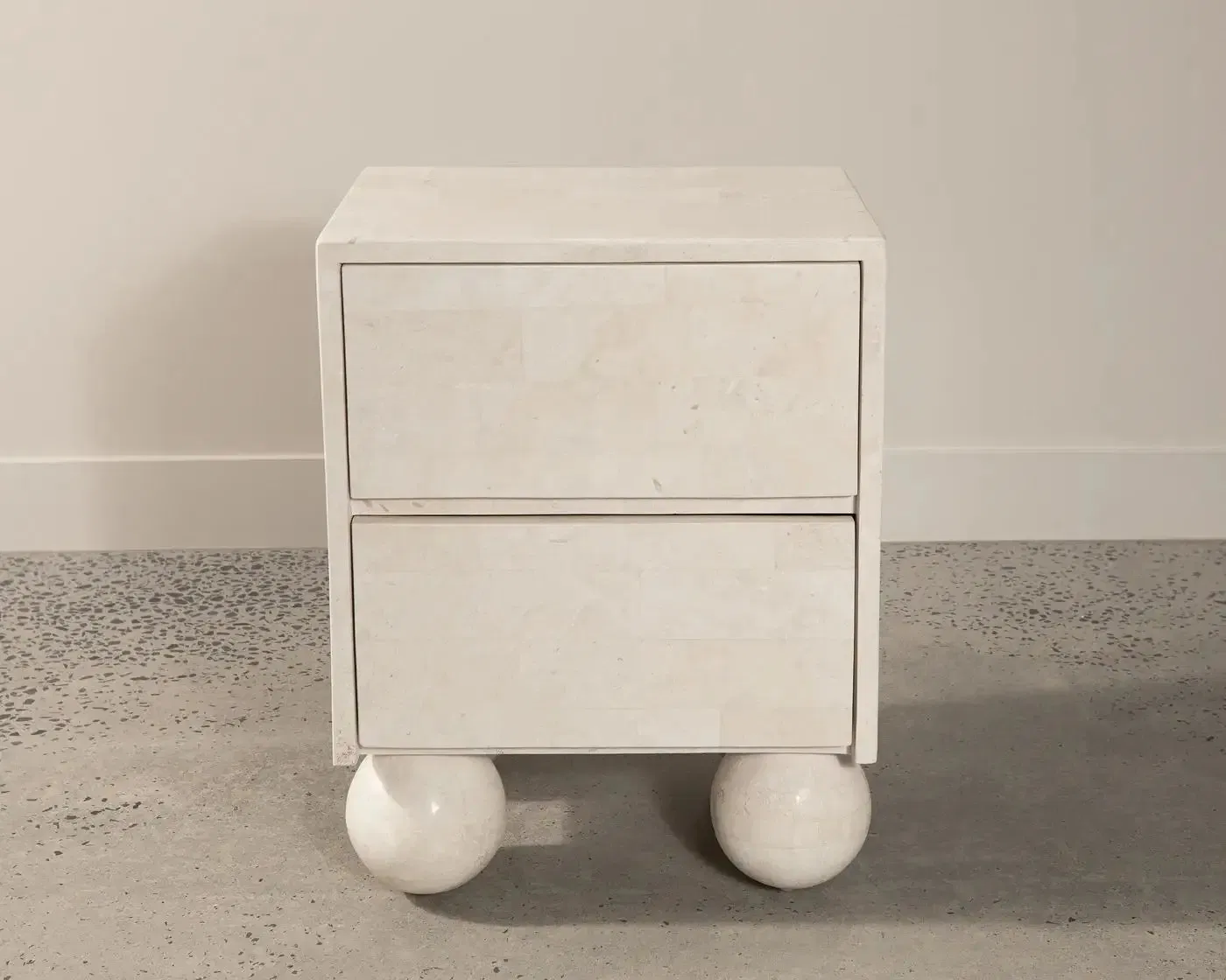 Customized Modern Natural Marble Nightstand Luxury White Limestone Stone Furniture Italian Travertine Square Bedroom Bedside Table