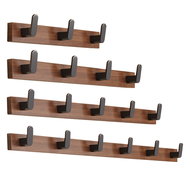 Wooden Wall Hooks Close Up