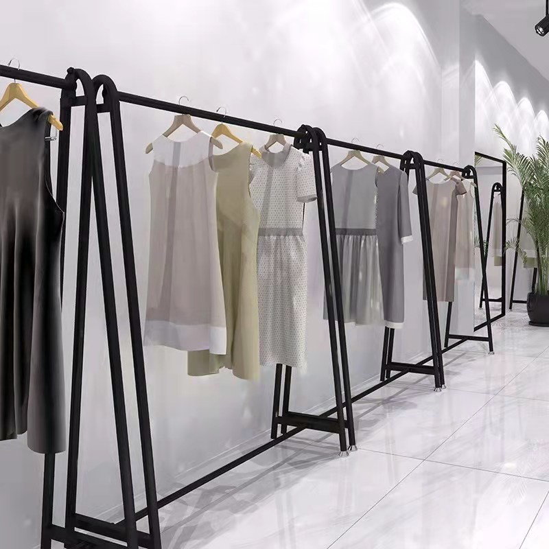 Customized Size Metal Clothing Rack With LED Light Manufacturer's Retail Display Shelves Garment Stand For Clothing Store