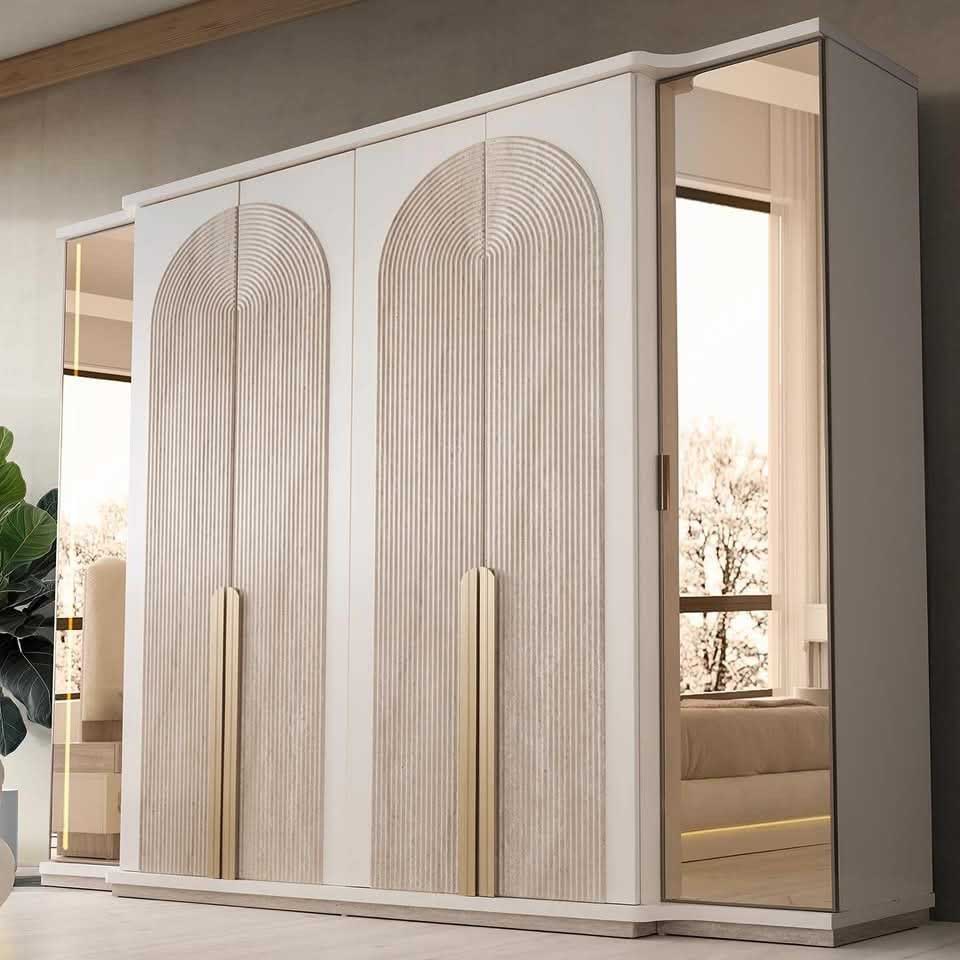 Wooden Walk-in Wardrobe With Storage Cabinet &amp; Modern Luxury Closet Glass Door Drawer Basket-Hospital Use