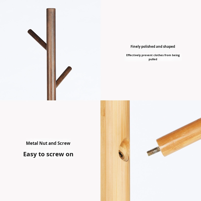 Sturdy Bamboo Clothing Rack Portable Standing Clothes Hanger Organizer Small Bamboo Coat Rack with Simple Vertical Design