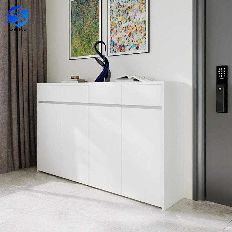160cm Four Door With Drawer No Paint Eco Solid Wood Modern Living Room Shoe Rack High Quality Apartment Factory Direct