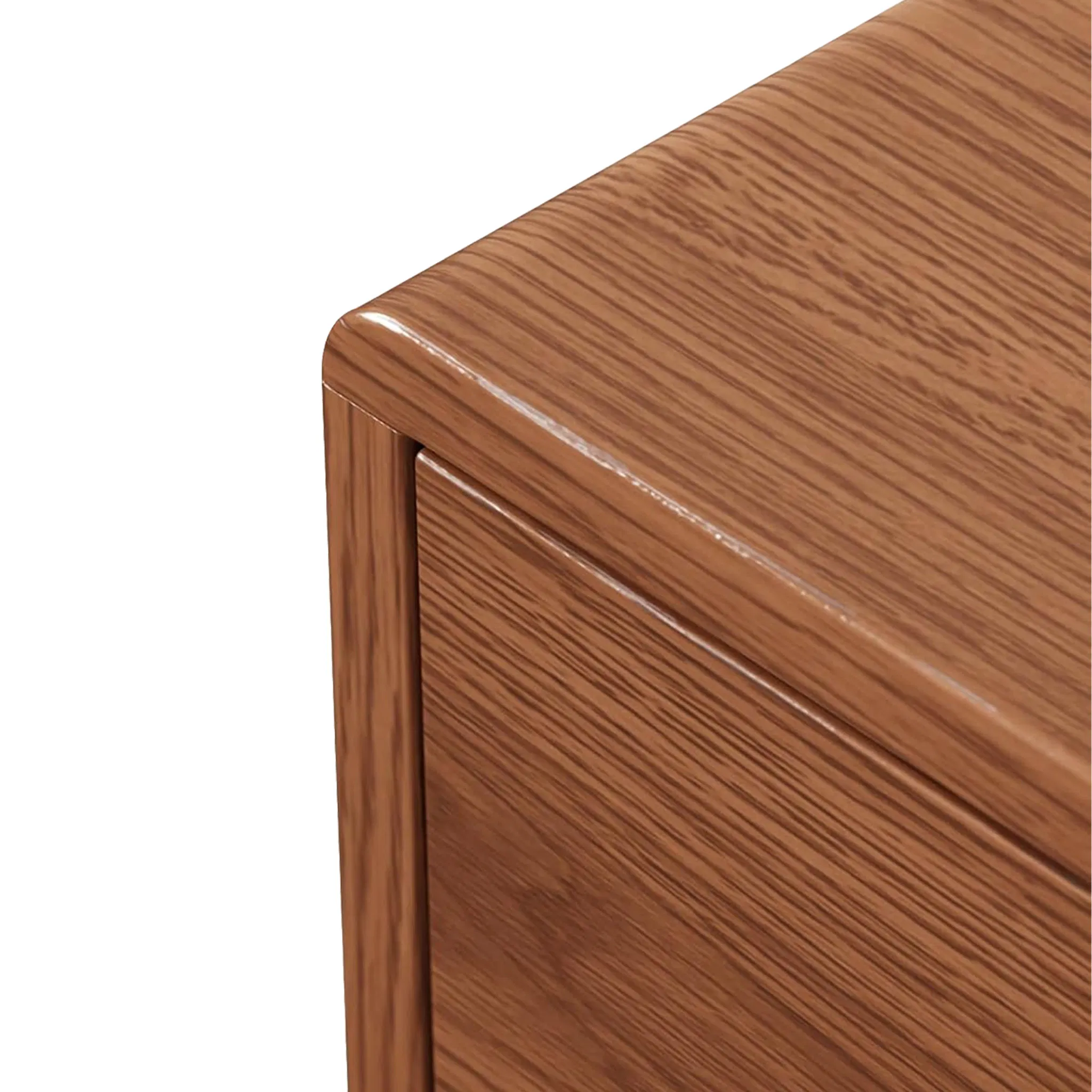Medieval-Style Modern Walnut Bedside Table with Storage Shelves