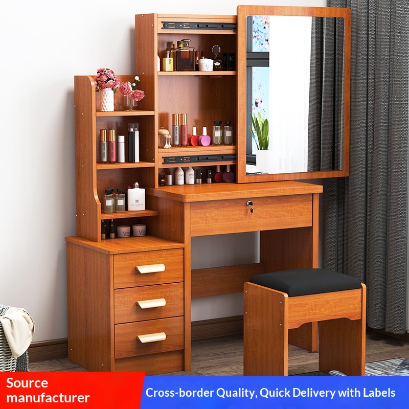 Modern Simple Bedroom Dressing Table With Lock Multifunctional Storage Cabinet For Small Apartment
