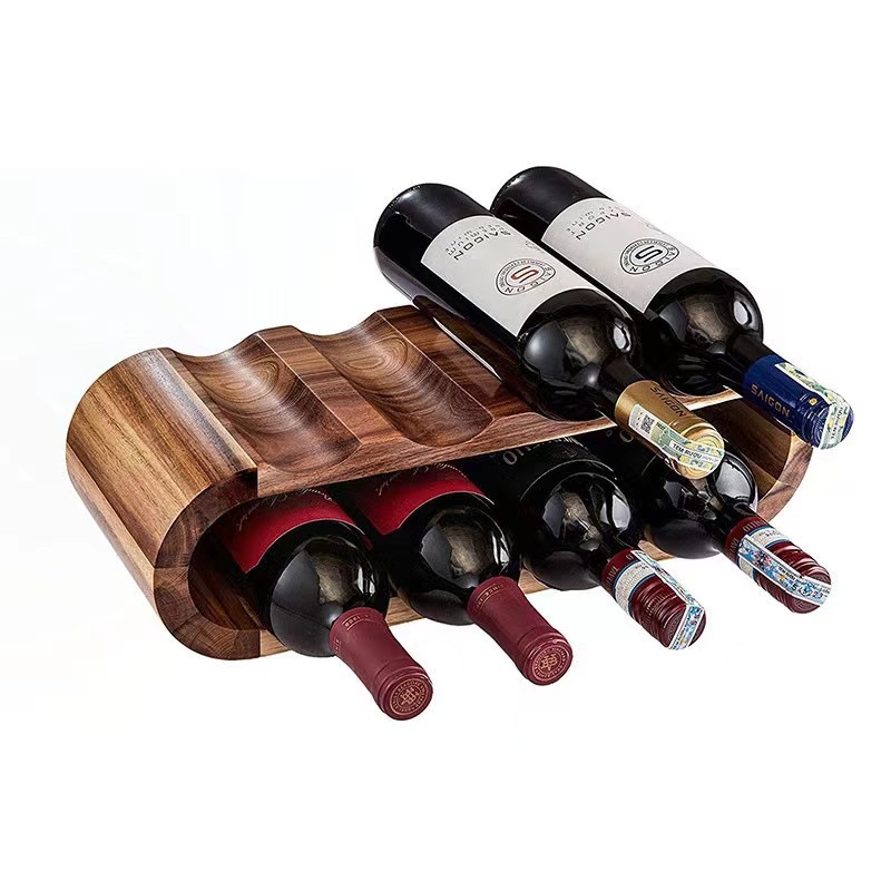 ZYTH Solid Wood Revolving Wine Storage Rack Beer Bottles Tabletop Organizer for Red Wine Champagne Display Modern Home Furniture