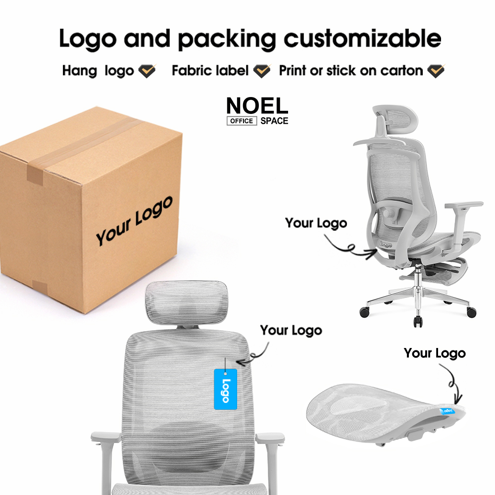 Modern Comfortable Ergonomic Office Chair Executive Grey Full Mesh Chair For Office Sillas De Oficina Reclinechair With Footrest